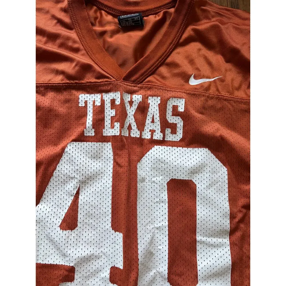Vintage Nike Team Texas Longhorns #40 Football Jersey XL Burnt Orange Y2K